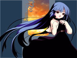 Rule 34 | 00s, blue hair, canvas 2, long hair, misaki sumire, red eyes, solo, very long hair, wallpaper