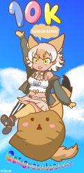Rule 34 | absurdres, coyopotato, coyote (kemono friends), wolf ears, wolf tail, highres, kemono friends, kemono friends v project, microphone, short hair, virtual youtuber