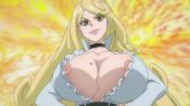 Rule 34 | 1girl, animated, ashesg, blonde hair, bouncing breasts, breasts, choker, cleavage, green eyes, highres, huge breasts, katsute kami datta kemonotachi e, liza renecastle, long hair, mole, mole on breast, nipples, no bra, nude filter, solo, third-party edit, video