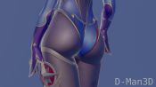 Rule 34 | 1girl, 3d, animated, artist name, ass, ass focus, ass grab, blue background, dman3d, from behind, genshin impact, gloves, highres, jiggle, mona (genshin impact), solo, tagme, video