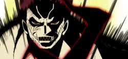 Rule 34 | 1boy, animated, animated gif, charlotte katakuri, evil smile, fangs, injury, male focus, muscular, one piece, smile, solo