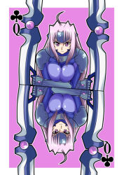 Rule 34 | 00s, 1girl, card, card (medium), long hair, lyrical nanoha, mahou shoujo lyrical nanoha, mahou shoujo lyrical nanoha strikers, multiple views, numbers (nanoha), pink eyes, pink hair, playing card, queen (playing card), queen of clubs, sette (nanoha), zerosu (take out)