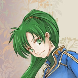 Rule 34 | 1girl, earrings, female focus, fire emblem, fire emblem: the blazing blade, gradient background, green eyes, green hair, jewelry, long hair, lowres, lyn (fire emblem), matching hair/eyes, nintendo, ponytail, smile, solo, very long hair
