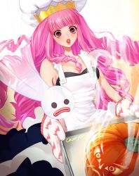 Rule 34 | 1girl, breasts, cooking, devil fruit, highres, horo horo no mi, long hair, one piece, perona, pink hair, solo, very long hair