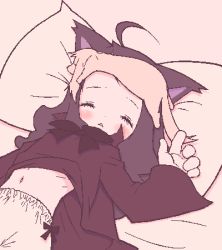 Rule 34 | 0123456789, 1other, animal ears, cat ears, dog, closed eyes, lowres, original, pillow, sleeping, solo