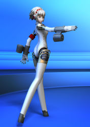 Rule 34 | 1girl, 3d, aegis (persona), android, ass, atlus, black long tail, blonde hair, blue eyes, cyborg, female focus, full body, hairband, highres, hoves, persona, persona 3, solo, walking