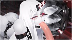 Rule 34 | 10s, 1boy, 1girl, abyssal ship, admiral (kancolle), animated, animated gif, bent over, censored, claws, cum, deepthroat, facial, fellatio, game cg, glowing, glowing eyes, hetero, horns, kantai collection, oral, oxykoma, pale skin, penis, recording, seaport princess, single horn, solo focus, white hair