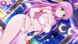 Rule 34 | 1girl, ahoge, animated, armlet, bare shoulders, bikini, bouncing breasts, bracelet, breasts, cleavage, demon tail, gold, green eyes, harem outfit, jewelry, lala satalin deviluke, large breasts, live2d, long hair, navel, official art, pelvic curtain, pink hair, revealing clothes, senran kagura, senran kagura new link, sound, stomach, swimsuit, tagme, tail, thighs, to love-ru, video, white bikini