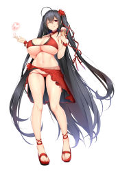 Rule 34 | 1girl, ;p, absurdres, ahoge, azur lane, bikini, black hair, blush, breasts, bug, butterfly, chixiao, cleavage, food, hair ribbon, highres, huge breasts, ice cream, insect, long hair, looking at viewer, navel, one eye closed, red bikini, red eyes, ribbon, sandals, sarong, simple background, skindentation, solo, swimsuit, taihou (azur lane), tongue, tongue out, two side up, very long hair, white background