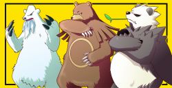 Rule 34 | bear, beartic, claws, creatures (company), game freak, gen 2 pokemon, gen 5 pokemon, gen 6 pokemon, ice, leaf, nintendo, no humans, panda, pangoro, pokemon, pokemon (creature), polar bear, teeth, ursaring