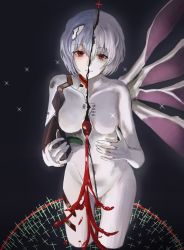 Rule 34 | absurdres, apocalypse, ayanami rei, blood, blue hair, highres, lilith (ayanami rei), lilith (evangelion), neon genesis evangelion, plugsuit, red eyes, star (sky), tagme, the end of evangelion