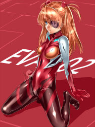 Rule 34 | 10s, 1girl, arm support, bad id, bad pixiv id, black bodysuit, blue eyes, bodysuit, breasts, breasts apart, dodai shouji, evangelion: 3.0 you can (not) redo, eyepatch, full body, gloves, hair between eyes, hair ornament, headgear, highres, impossible bodysuit, impossible clothes, kneeling, leaning back, legs apart, long hair, mecha, medium breasts, multicolored clothes, neon genesis evangelion, orange hair, parted lips, pilot suit, plugsuit, rebuild of evangelion, robot, shadow, shiny clothes, short twintails, simple background, sketch, skin tight, solo, souryuu asuka langley, turtleneck, twintails, two side up, wide hips