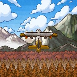 Rule 34 | aircraft, airplane, cloud, cloudy sky, creatures (company), game cg, game freak, mountain, nintendo, no humans, official art, outdoors, pokemon, pokemon bw, pokemon masters ex, sky, still life, tree, vehicle