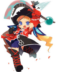 Rule 34 | 1girl, arrow (projectile), asymmetrical gloves, blonde hair, blue eyes, blush, boots, bow (weapon), drawing bow, fantasy, full body, gloves, hat, holding, holding bow (weapon), holding weapon, long hair, mismatched gloves, pirate, simple background, solo, thighhighs, twintails, very long hair, weapon, white background, zankuro
