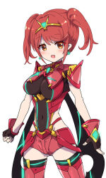 Rule 34 | alternate hairstyle, pyra (xenoblade), red eyes, red hair, simple background, solo, tavn, white background, xenoblade chronicles (series), xenoblade chronicles 2