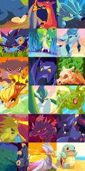 Rule 34 | :d, beach, bird, bone, breath weapon, breathing fire, brown eyes, charizard, claws, closed eyes, closed mouth, cloud, cloudy sky, commentary, creature, creatures (company), crobat, crying, cubone, dragon, energy beam, english commentary, fangs, fire, flying, frown, gallade, game freak, garchomp, gen 1 pokemon, gen 2 pokemon, gen 4 pokemon, gen 5 pokemon, ghost, glaceon, grass, happy, highres, hitmonlee, horns, jumping, looking at viewer, looking back, luxray, lying, mismagius, nintendo, no humans, ocean, on stomach, one eye closed, open mouth, outdoors, pidgeot, pocky (susan), pokemon, pokemon (creature), red eyes, rock, sand, sand castle, sand sculpture, scyther, seadra, sitting, skarmory, skull on head, sky, smile, snivy, snorlax, snow, snowing, squirtle, sun, tears, twilight, tyranitar, umbreon, water, wind