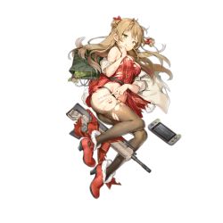 Rule 34 | 1girl, :q, ;&gt;, anmi, assault rifle, bag, bare shoulders, black panties, black pantyhose, blush, body writing, boots, bow, breasts, brown hair, bullpup, christmas, coat, double bun, dress, duffel coat, full body, fur trim, girls&#039; frontline, green eyes, gun, hair bow, hair bun, half-closed eyes, heart, high heel boots, high heels, holding, kel-tec rfb, long hair, looking at viewer, lying, medium breasts, merry christmas, nintendo switch, official alternate costume, official art, on side, open clothes, open coat, open mouth, panties, pantyhose, red bow, red dress, red footwear, rfb (girls&#039; frontline), rfb (how rfb stole xmas) (girls&#039; frontline), rifle, santa costume, semi-automatic firearm, semi-automatic rifle, shopping bag, smile, solo, thighs, tongue, tongue out, torn clothes, torn pantyhose, transparent background, underwear, weapon