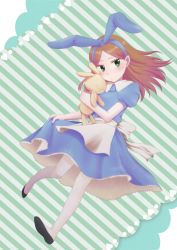 Rule 34 | 1girl, alicia (pop&#039;n music), bow, dress, full body, hair bow, pantyhose, pop&#039;n music, solo, stuffed toy, white pantyhose