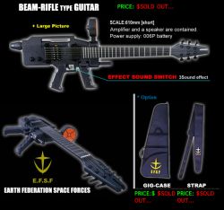 Rule 34 | beam rifle, earth federation, electric guitar, energy gun, fusion, guitar, gun, gundam, instrument, mobile suit gundam, no humans, photo (medium), weapon