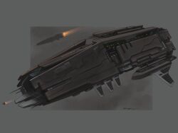 Rule 34 | axian, battlecruiser (eve online), battleship (eve online), brown theme, commentary, concept art, eve online, fleet, flying, from side, glowing, grey background, hurricane (eve online), military vehicle, minmatar republic (eve online), no humans, redesign, science fiction, spacecraft, spaceship, vehicle focus