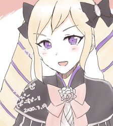 Rule 34 | 1girl, aristocratic clothes, blonde hair, drill hair, elise (fire emblem), fire emblem, fire emblem fates, looking at viewer, multicolored hair, n 54, nintendo, open mouth, purple eyes, purple hair, streaked hair, teeth, twin drills, upper teeth only