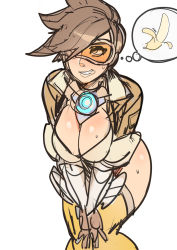 Rule 34 | 1girl, breasts, female focus, highres, large breasts, maniacpaint, solo, tagme, tracer (overwatch)