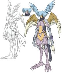 Rule 34 | armor, digimon, digimon (creature), head wings, highres, mask, original, short hair, shutumon, wings