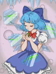 Rule 34 | 1girl, absurdres, blue hair, frog, highres, simple background, solo, tagme