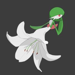 Rule 34 | 1girl, bob cut, colored skin, creatures (company), female focus, flower, from behind, full body, game freak, gardevoir, gen 3 pokemon, green hair, green skin, grey background, hai (gardevoirrr), hand to own mouth, hand up, highres, legs, lily (flower), looking up, multicolored skin, nintendo, pokemon, pokemon (creature), red eyes, short hair, simple background, sketch, solo, two-tone skin, upskirt, white flower, white skin