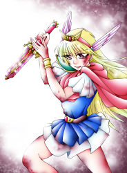 Rule 34 | 1990s (style), akazukin chacha, blood, highres, magical princess, standing, sword, weapon