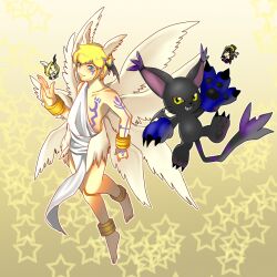 Rule 34 | angel, angel boy, blacktailmon, cat, digimon, digimon (creature), gloves, holy ring, lilithmon, lucemon, lucemon falldown mode, tail, wings