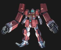 Rule 34 | absurdres, black background, clenched hands, creator connection, densetsu kyojin ideon, extra arms, fusion, glowing, gm (mobile suit), gundam, highres, ideon, look-alike, mecha, mobile suit, mobile suit gundam, robot, science fiction, solo, takahashi masaki, visor
