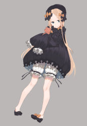 Rule 34 | 1girl, 2l (2lsize), abigail williams (fate), bad id, bad pixiv id, black bow, black dress, black footwear, black hat, bloomers, blue eyes, bow, bug, butterfly, closed mouth, commentary request, dress, fate/grand order, fate (series), forehead, grey background, hair bow, hat, highres, holding, holding stuffed toy, insect, light brown hair, long hair, long sleeves, mary janes, orange bow, parted bangs, polka dot, polka dot bow, shoes, simple background, sleeves past fingers, sleeves past wrists, solo, stuffed animal, stuffed toy, teddy bear, underwear, very long hair, white bloomers