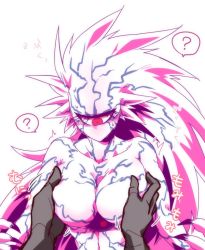 Rule 34 | 1girl, alien, blush, grabbing another&#039;s breast, breasts, genderswap, genderswap (mtf), grabbing, large breasts, lord boros, one-eyed, one-punch man