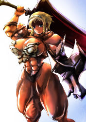 Rule 34 | breasts, dark skin, extreme muscles, huge weapon, large breasts, leina (queen&#039;s blade), partial armor, queen&#039;s blade, revealing armor, s20k00y, sword, tagme, weapon