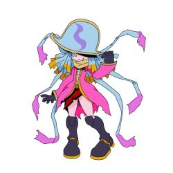 Rule 34 | digimon, hat, jellyfish, jellyfish girl, monster girl, original, pirate, pirate hat, simple background, tentacle hair, tentacles, teslajellymon, white background