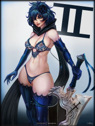 Rule 34 | 1girl, blue eyes, blue flower, blue hair, blue rose, blush, breasts, cent (drag-on dragoon), drag-on dragoon, drag-on dragoon 3, flower, hair between eyes, hair flower, hair ornament, hetero, highres, large breasts, navel, nipples, nude, open mouth, penis, rose, short hair, solo focus, thighs, two (drag-on dragoon), uncensored, vempire
