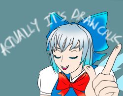 Rule 34 | blue hair, blue ribbon, cirno, comic, closed eyes, highres, red ribbon, ribbon, touhou, tupper (vrchat), vrchat