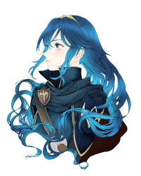 Rule 34 | 1girl, absurdres, ballpoint pen (medium), blue eyes, blue hair, closed mouth, cropped torso, fire emblem, fire emblem awakening, floating hair, freckles, gradient hair, hair between eyes, hairband, highres, long hair, lucina (fire emblem), multicolored hair, nintendo, roroichi, simple background, solo, traditional media, upper body, very long hair, white background