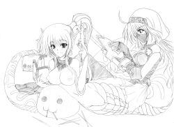 Rule 34 | 2girls, assassin, book, breasts, earrings, eating, jewelry, lamia, monster girl, multiple girls, necklace, pointy ears, poring, ragnarok online, slime, tagme, veil, weapon