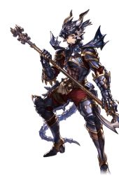 Rule 34 | 10s, 1boy, alpha transparency, armor, brown eyes, dragoon (granblue fantasy), full body, gran (granblue fantasy), granblue fantasy, helmet, male focus, minaba hideo, official art, polearm, solo, tail, transparent background, weapon