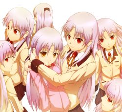 Rule 34 | 10s, 6+girls, angel beats!, bad id, bad pixiv id, baraki kou, clone, dual persona, multiple girls, multiple persona, pajamas, red eyes, school uniform, tenshi (angel beats!), yellow eyes