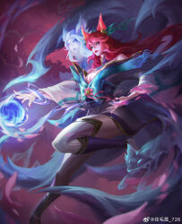 Rule 34 | 1girl, ahri (league of legends), animal ears, artist name, blue eyes, branch, breasts, chinese commentary, cleavage, detached sleeves, energy ball, fingernails, fox, fox ears, fox girl, fox tail, hair between eyes, highres, large breasts, league of legends, long hair, long sleeves, looking ahead, multiple tails, nail polish, official alternate costume, official alternate hairstyle, outdoors, parted lips, petals, pink hair, pink nails, pink petals, ranonkel726, rose petals, sharp fingernails, sidelocks, solo, spirit, spirit blossom (league of legends), spirit blossom ahri, standing, tail, tree, wide sleeves