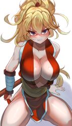 Rule 34 | 1girl, absurdres, angry, blonde hair, breasts, capcom, final fight, final fight 2, genryuusai maki, highres, large breasts, ponytail, street fighter