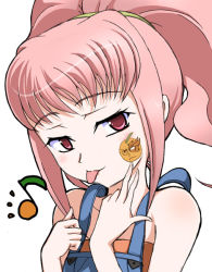 Rule 34 | 00s, :p, anya alstreim, blush, code geass, jeremiah gottwald, musical note, overalls, pink eyes, pink hair, red eyes, solo, tongue, tongue out, tri