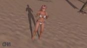 Rule 34 | 1girl, 3d, animated, audible music, beach, bikini, black eyes, bouncing breasts, breasts, dancing, dead or alive, dead or alive xtreme 3 fortune, hair ornament, honoka (doa), video, outdoors, pink hair, polka dot, polka dot bikini, skull hair ornament, sound, standing, subtitled, sunset, swimsuit, tagme, tan, video