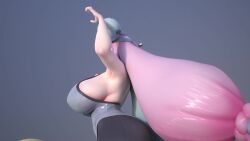 Rule 34 | 1girl, 3d, :d, alternate breast size, animated, aqua hair, ass, bellibolt, boots, breasts, character hair ornament, creatures (company), curvy, game freak, grey footwear, grey pantyhose, grey shirt, hair ornament, highres, huge ass, huge breasts, iono (pokemon), jacket, leg up, long hair, multicolored hair, nintendo, open mouth, pantyhose, pink hair, pokemon, pokemon (creature), pokemon sv, sharp teeth, shirt, sideboob, single leg pantyhose, sleeveless, sleeveless shirt, smile, solo, sound, standing, star (symbol), star print, teeth, thick thighs, thigh strap, thighs, twintails, usukeninja, very long hair, video, wide hips, yellow jacket