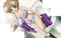 Rule 34 | anime screenshot, bra, breasts, hairdressing, indoors, interior, kurabu katsuyo, panties, r-15 (series), screencap, smile, underwear