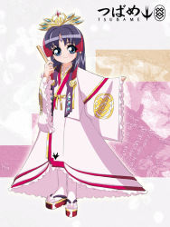 Rule 34 | 1girl, 26, 26 (sister freedom), blue eyes, blue hair, blush, child, circlet, flat chest, folding fan, frills, hair ornament, hand fan, headdress, japanese clothes, jewelry, kimono, long hair, long sleeves, matching hair/eyes, outstretched arm, parted bangs, sandals, smile, socks, solo, standing, tsubame, zouri
