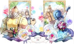 Rule 34 | 5girls, 6+boys, :d, ^ ^, andrew kreiss, anniversary, aqua ribbon, arm behind back, arm up, bag over head, balloon, bandaged neck, bandages, bane (identity v), black hair, blonde hair, blue flower, blue gloves, blue headwear, blue skirt, bonnet, bouquet, bow, bowtie, brown eyes, brown hair, brown pants, closed eyes, cowboy shot, daisy, day, emma woods, emma woods (boudoir dream), facing another, father and daughter, flower, framed, freckles, frilled shirt, frills, gate, gloves, green jacket, grey hair, hair between eyes, hair over one eye, happy, hat, heart balloon, highres, holding, holding bouquet, hood, hood up, hooded jacket, identity v, jack (identity v), jacket, joseph desaulniers, keigan nicholas keogh, kii wami, leo beck, long hair, long sleeves, looking at another, luca balsa, luchino (identity v), margaretha zelle, mary (identity v), mask, michiko (identity v), mohawk, multiple boys, multiple girls, multiple views, muscular, muscular male, naib subedar, norton campbell, official alternate costume, open mouth, outstretched hand, pants, parted bangs, pink flower, pink rose, red eyes, red flower, red rose, reptile boy, ribbon, robbie (identity v), rose, scar, scar across eye, shirt, short hair, skirt, smile, solid eyes, stitches, sunflower, suspenders, top hat, tree, upper body, waving, white background, white bow, white bowtie, white flower, white rose, white shirt, wick (identity v), yellow flower, yellow shirt